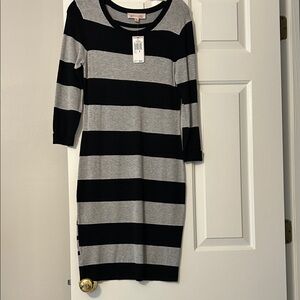 Philosophy Black & Gray Striped Knit Dress